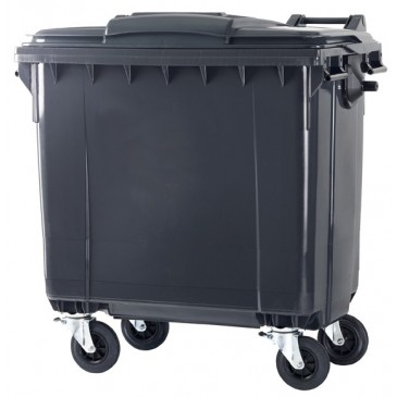 Контейнер пластиковый для мусора на 660 л, максимальная загрузка 310 кг.